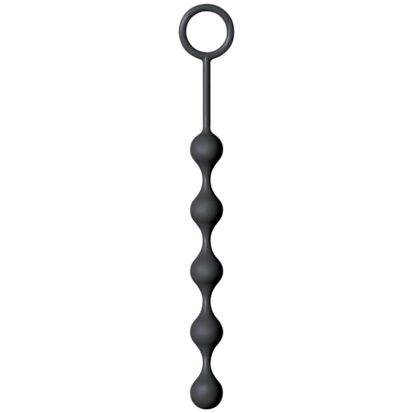 The 9's S Drops Silicone Anal Beads - Black - Image 2