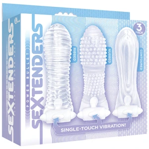 The 9's Vibrating Sextenders Sleeves - Pack of 3
