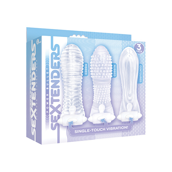 The 9's Vibrating Sextenders Sleeves - Pack of 3