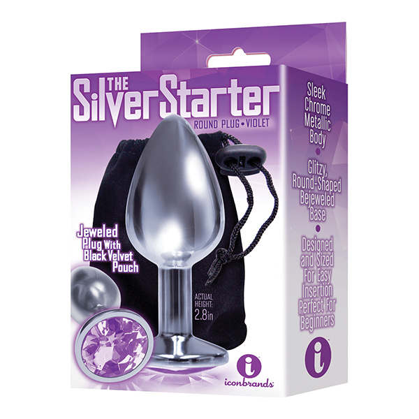 The 9's The Silver Starter Bejeweled Round Stainless Steel Plug