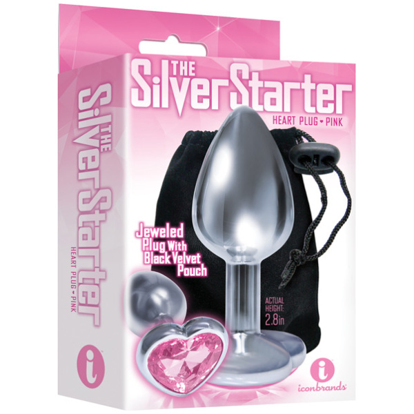 The 9's The Silver Starter Bejeweled Heart Stainless Steel Plug