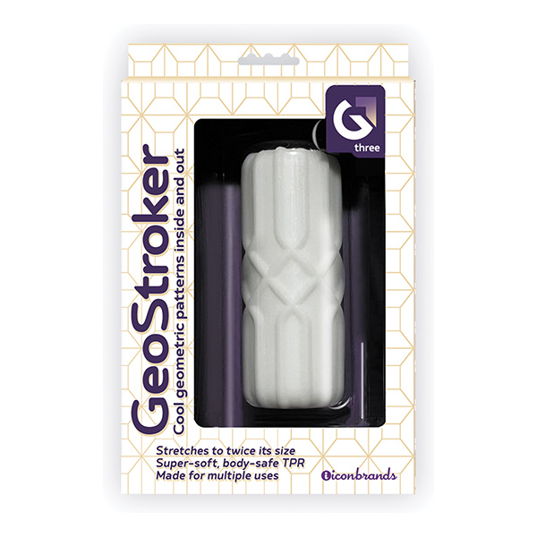 GeoStroker Three 5" Ultra-Soft TPR Stroker - White - Image 2