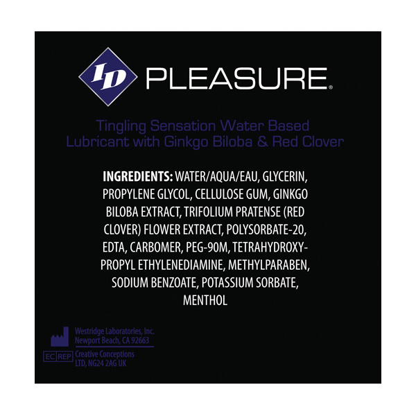 ID Pleasure Waterbased Tingling Lubricant - 1 oz Pocket Bottle - Image 2