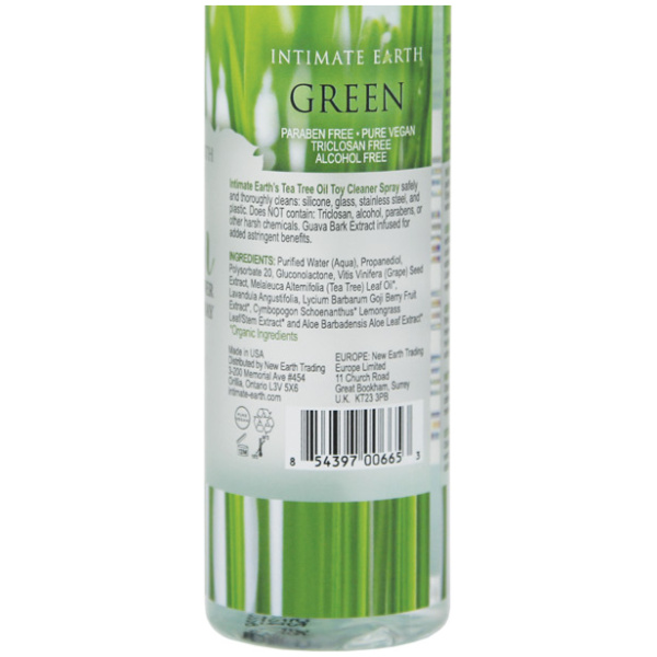 Intimate Earth Toy Cleaner Spray - 4.2 oz Green Tea Tree Oil - Image 2