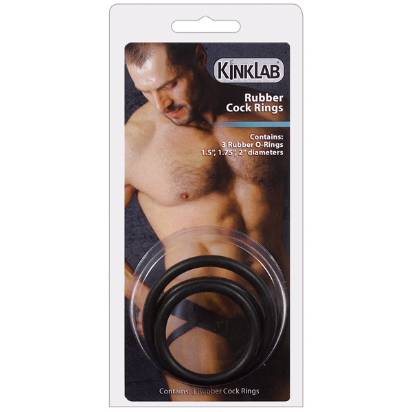 KinkLab Rubber Cock Ring - Pack of 3