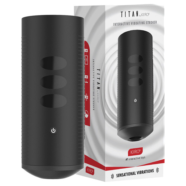 Kiiroo Titan Interactive Vibrating Stroker - Black