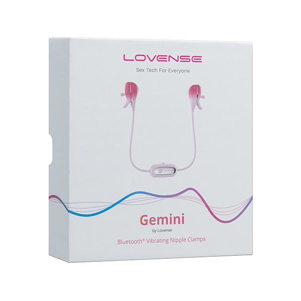 Lovense Gemini Vibrating Nipple Clamps - Pink