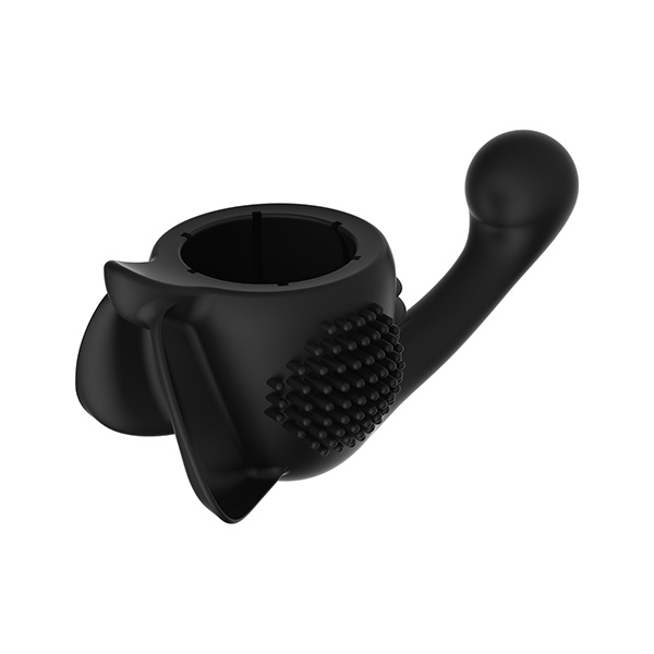 Lovense Domi Flexible Rechargeable Mini Wand Female Attachment - Black - Image 2