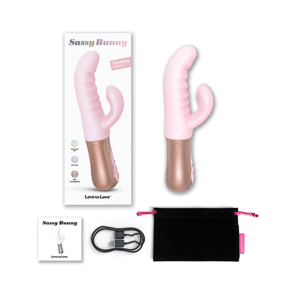 Love to Love Sassy Bunny Thrusting G-Spot Rabbit - Baby Pink - Image 3