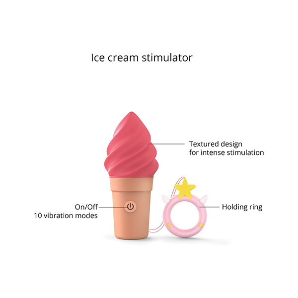 Love to Love Cand'ice Ice Cream Cone Stimulator - Raspberry Jolly - Image 3
