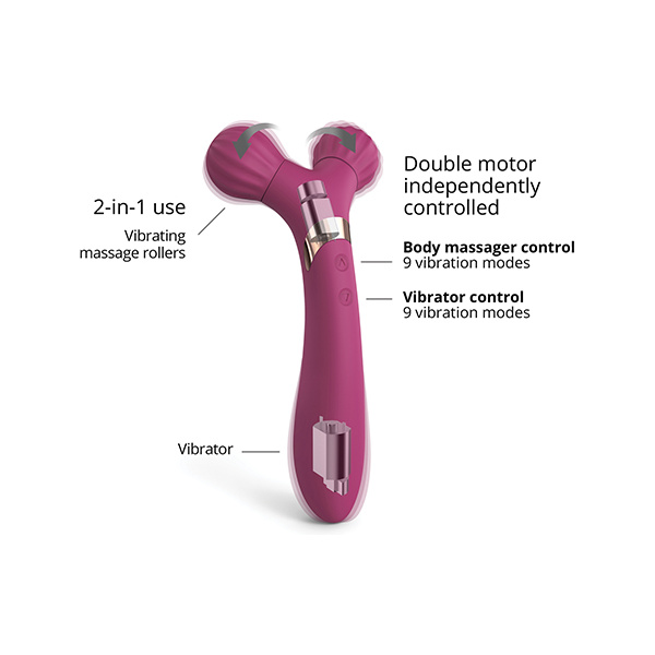 Love to Love Fireball Forked Vibrator - Plum Star - Image 3