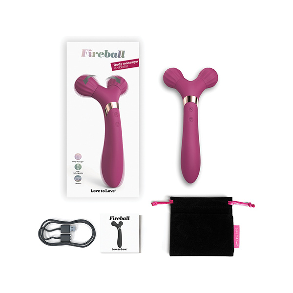 Love to Love Fireball Forked Vibrator - Plum Star - Image 4