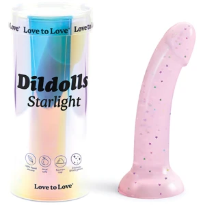 Love to Love Curved Suction Cup Dildolls Starlight - Pink