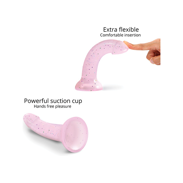 Love to Love Curved Suction Cup Dildolls Starlight - Pink - Image 3