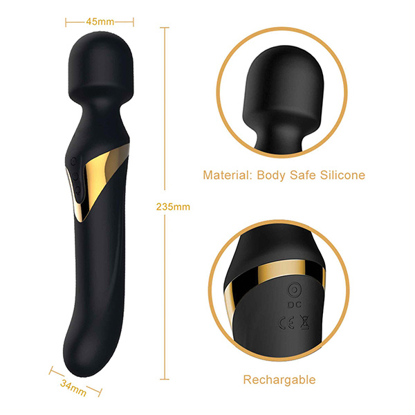 Dorcel Dual Orgasms Wand - Black-Gold - Image 2