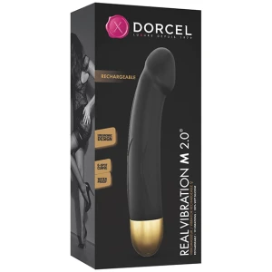 Dorcel Real Vibration M 8.6" Rechargeable Vibrator 2.0 - Black-Gold