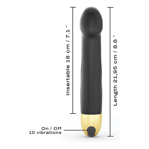 Dorcel Real Vibration M 8.6" Rechargeable Vibrator 2.0 - Black-Gold - Image 5