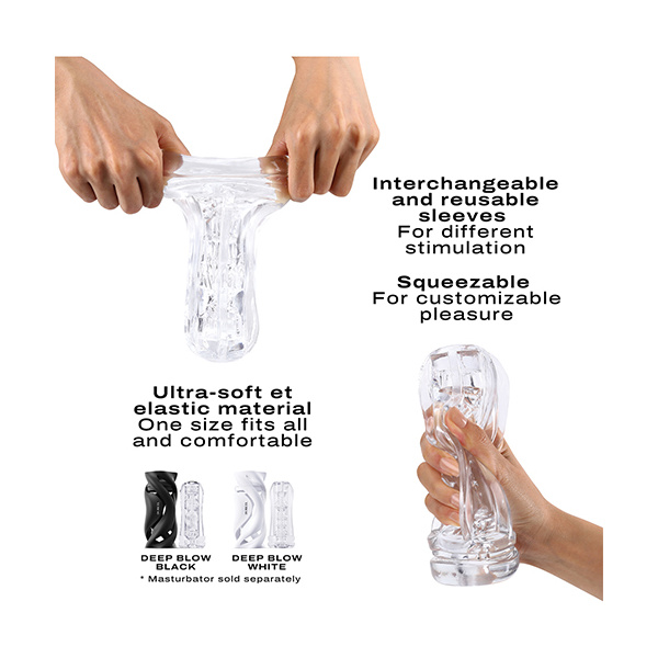 Dorcel Deep Blow Multi Sensation Sleeve - Clear - Image 3