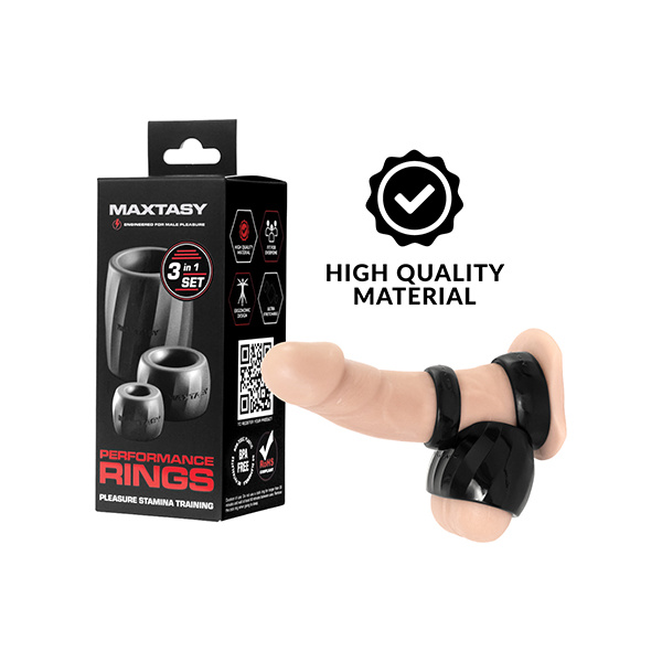 Maxtasy Performance Rings - Black Set of 3