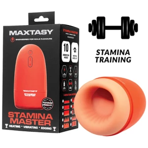 Maxtasy Stamina Master Heat up & Vibrating Stroker - Orange