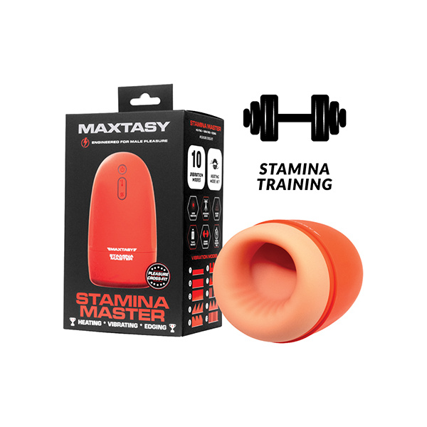 Maxtasy Stamina Master Heat up & Vibrating Stroker - Orange