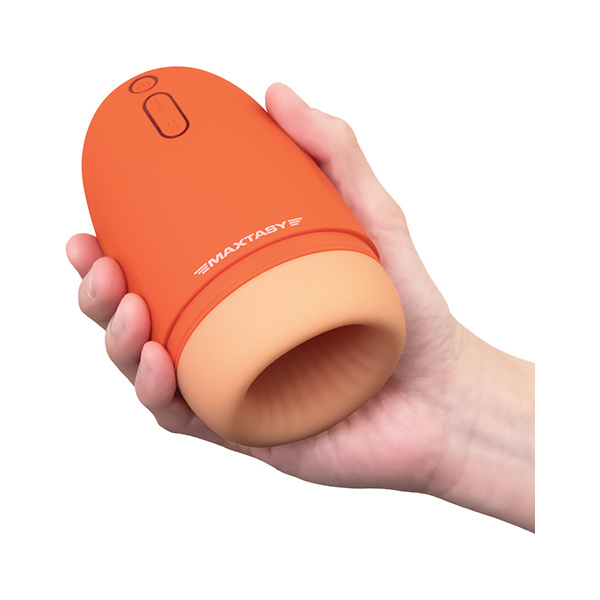 Maxtasy Stamina Master Heat up & Vibrating Stroker - Orange - Image 2