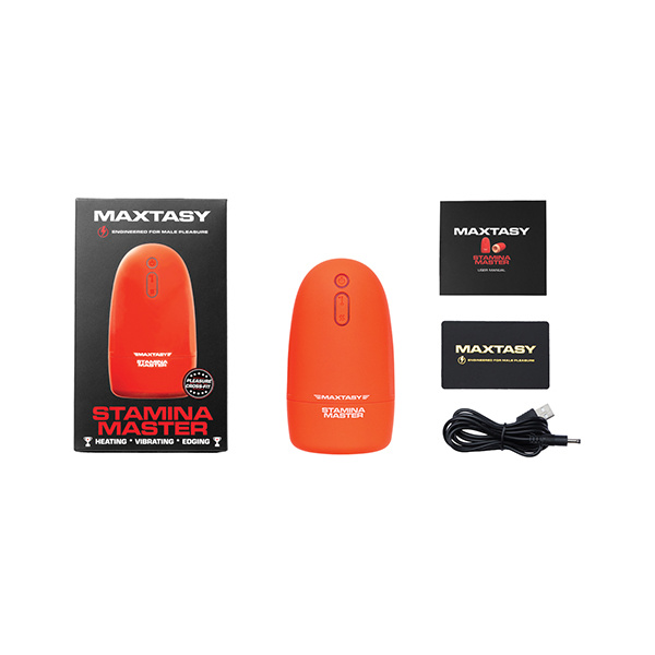 Maxtasy Stamina Master Heat up & Vibrating Stroker - Orange - Image 3