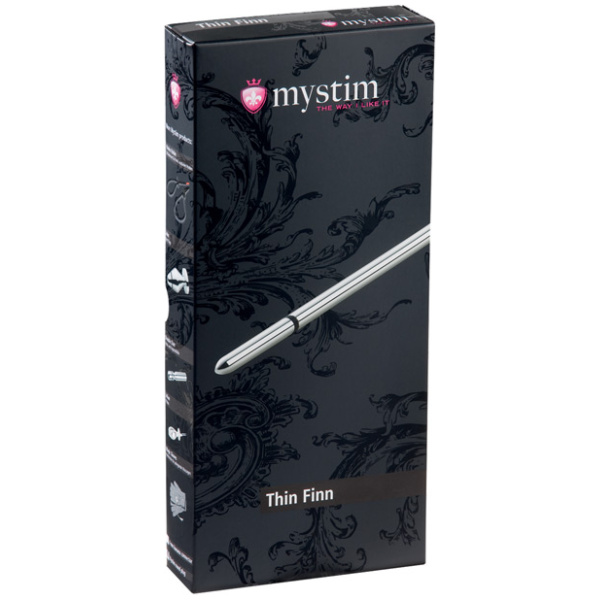 Mystim Thin Finn eStim Urethral Sound - Silver