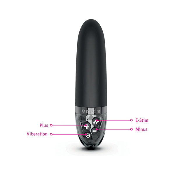 Mystim Sleak Freak eStim Straight Vibrator - Black - Image 4