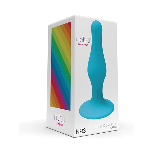 Nobu Rainbow Large Silicone Plug - Blue - Image 3