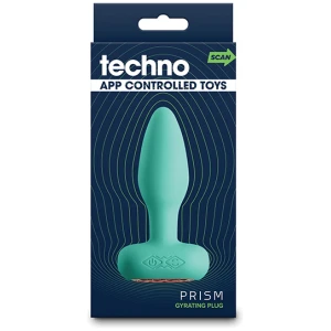 Techno Prism App Controlled Rotating & Vibrating Anal Plug - Teal