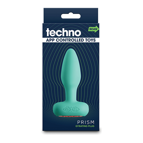 Techno Prism App Controlled Rotating & Vibrating Anal Plug - Teal