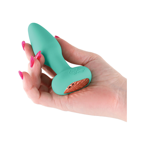 Techno Prism App Controlled Rotating & Vibrating Anal Plug - Teal - Image 3