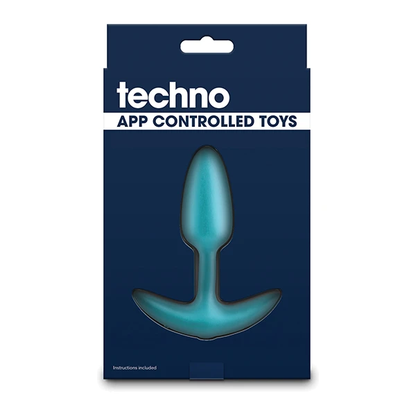 Techno Trance App Controlled Vibrating Anal Plug w-Remote - Blue - Image 4