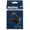 Techno Strobe App Controlled Vibrating Cock Ring - Black