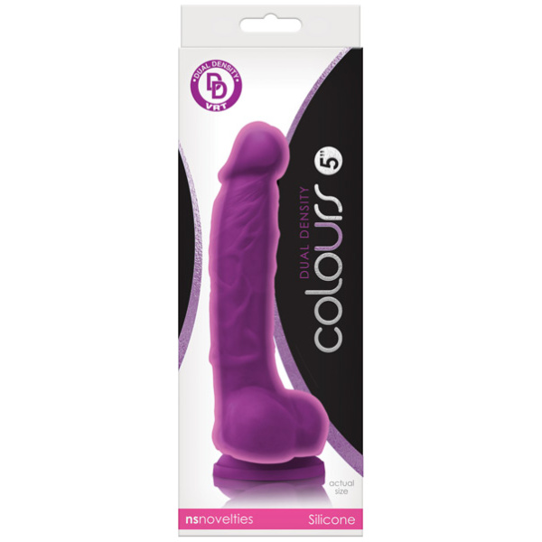 "Colours Dual Density 5"" Dong W/balls & Suction Cup"