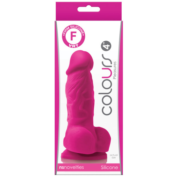 "Colours Pleasures 4"" Dong W/balls & Suction Cup"