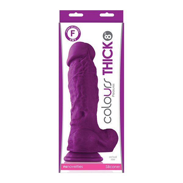Colours Pleasures Thick 8" Dildo - Purple - Image 2