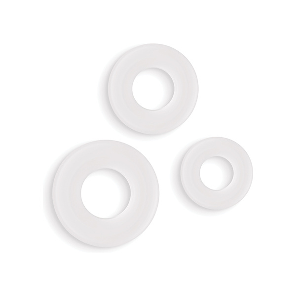 Firefly Glow in the Dark Bubble Cock Rings - White, Pack of 3 - Image 3