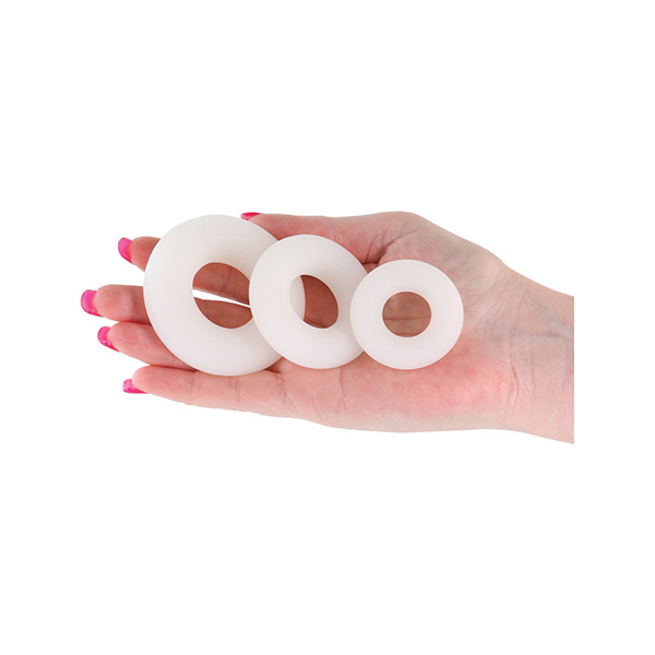 Firefly Glow in the Dark Bubble Cock Rings - White, Pack of 3 - Image 4