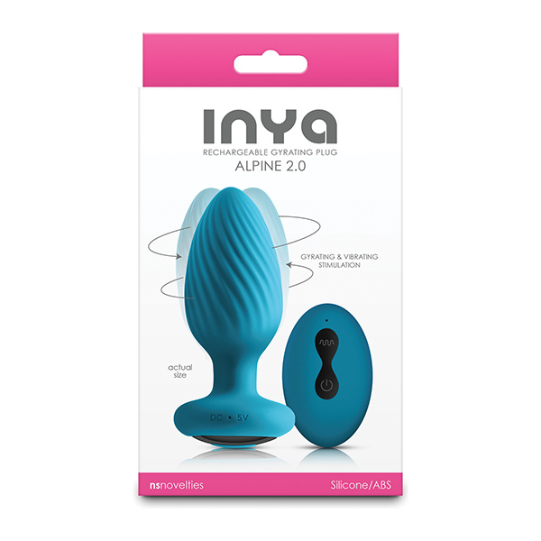 INYA Alpine 2.0 Gyrating & Vibrating Anal Plug w-Remote - Teal