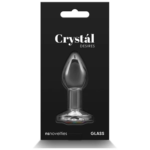 Crystal Desires Glass Round Gem Butt Plug - Rainbow - Image 4