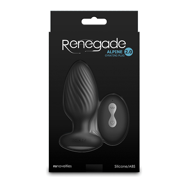 Renegade Alpine 2.0 Gyrating & Vibrating Butt Plug w-Remote - Black - Image 3