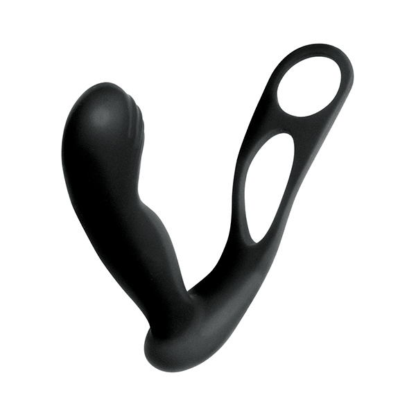 Butts Up Prostate Massager w-Scrotum & Cockring - Black - Image 4