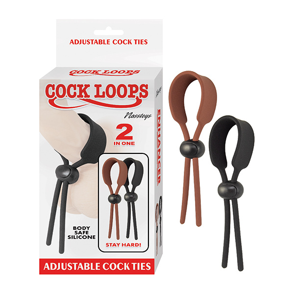 Cock Loops Adjustable Cock Ties - Brown-Black