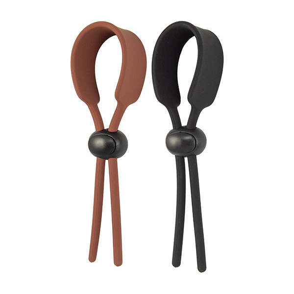 Cock Loops Adjustable Cock Ties - Brown-Black - Image 3