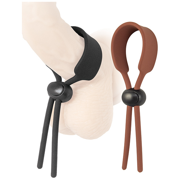 Cock Loops Adjustable Cock Ties - Brown-Black - Image 2