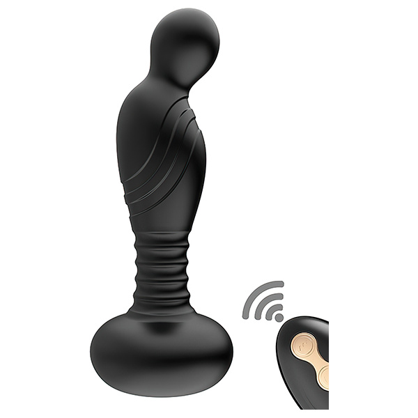 Ass-sation Remote Vibrating P Spot Plug - Black - Image 3