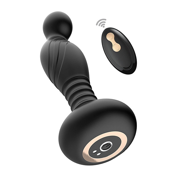 Ass-sation Remote Vibrating P Spot Plug - Black - Image 4