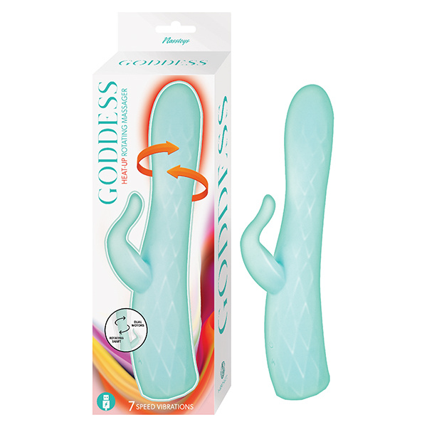 Goddess Heat-up & Rotating Vibrator - Aqua